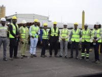 Senior Officials of the NCDMB and Pipe Coaters Nigeria Limited at the inspection of Total Ikike Line Pipe Coating Project being executed at PCN facility in Onne Free Trade Zone, River State.